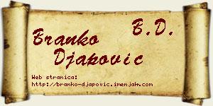 Branko Đapović vizit kartica